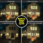 Christmas Laser Light Projector Red and Green Star Laser Lights Show with Timer for Outdoor Decorations Waterproof Landscape Lighting for Christmas and Holidays