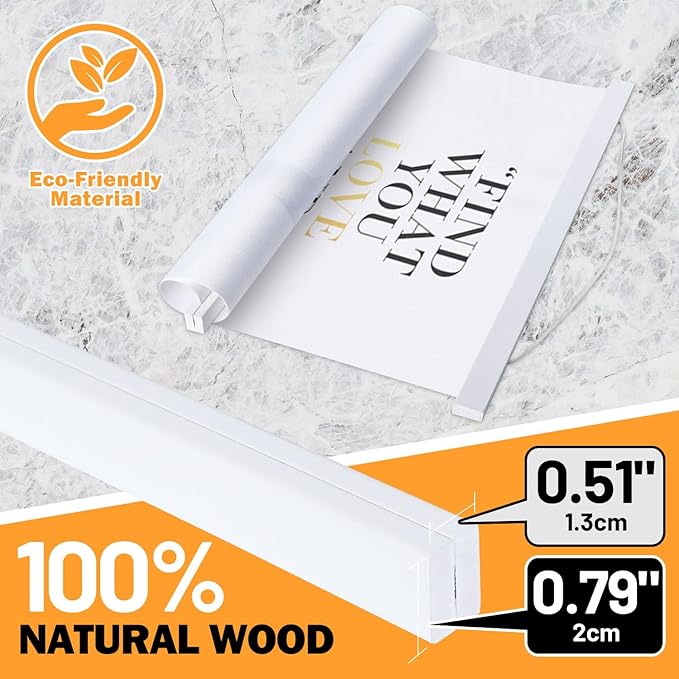 40x27 40x30 40x20 Poster Frame, Magnetic Light Wood Wooden Frame Hanger for Photo Picutre Canvas Artwork Art Print Wall Hanging (1 Pack, 40", White)