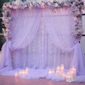 20×10ft Purple Tulle Backdrop Curtain with Lights String for Parties, Sheer Photo Backdrop Curtains for Wedding Party Photography Background