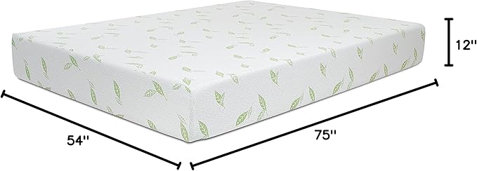 NapQueen Full Size, 12 Inch Anula Green Tea Infused Memory Foam Mattress, Bed in a Box, CertiPUR-US Certified Mattress