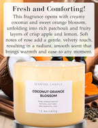 Coconut Orange Blossom 3 Wick Candle | Highly Scented Soy Candles for Home 15.8 oz, Summer & Tropical Scented Candle | Aromatherapy Stress Relief Candle, Relaxing Clean Burning Candles for Women & Men