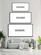 DUNHUANG ART Nordic Luxury Abstract Gold Canvas Wall Art - Modern Graffiti Design for Living Room, Bedroom, Office - Framed, Ready to Hang 24"x48"