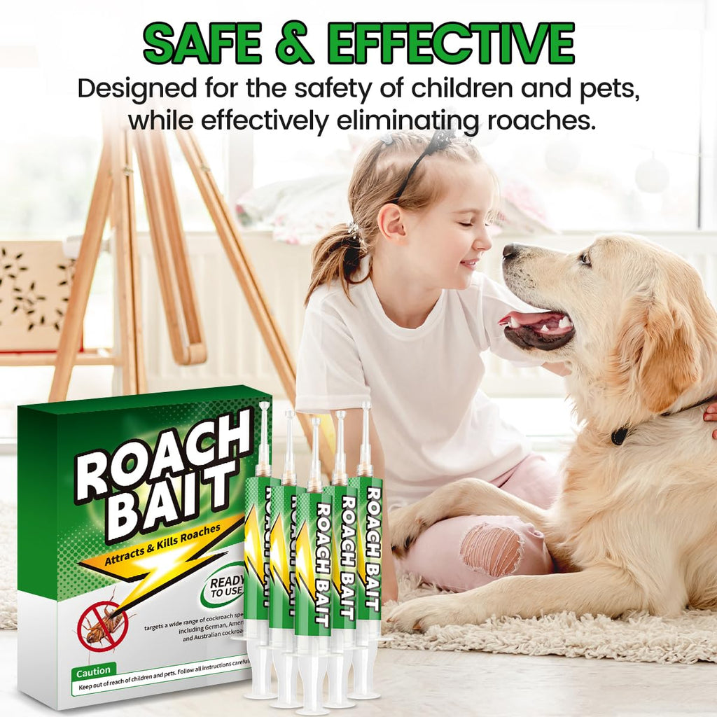 Roach Gel Bait 10 Pack - Fast-Acting Indoor Cockroach Infestation Killer Gel for Indoor Pest Control, Targets German American Oriental Roaches, Includes Gloves and Applicator