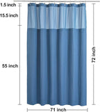 N&Y HOME Waffle Weave Shower Curtain with Snap-in Fabric Liner & Hooks Set - Hotel Style, Water-Repellent & Washable, Heavyweight Fabric & Mesh Top Window - 71x72, Moonlight Blue