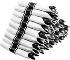 Supernal 60 Pack Hevy Duty Rolled Black Plastic Silverware,Pre Wrapped Cutlery with Napkins, Rolled Plastic Forks and Spoons, Black Disposable Silverware Suit for Party, Birthday