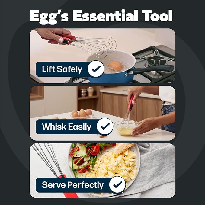 Tongs for Cooking Multipurpose 6-in-1, Kitchen Utensils, Whisks for Cooking, Egg Beater Mixer, Salad Tongs for Serving Grill Bbq Steel