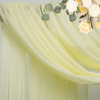 Wokceer Beige Wedding Arch Draping Fabric Backdrop 3 Panels 28.7" X 20FT Sheer Drapes Fabric for Wedding Arbor Ceremony Party