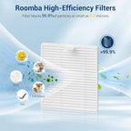 27 Pack Accessories Kit,Compatible with Roomba 104 / Q052 / 105 Vac / 105 Combo Robot Vacuum Cleaner Replacement Parts,2 Rubber Main Brush 6 Filters 6 Side Brushes 6 Vacuum Bags 6 Mop Pads