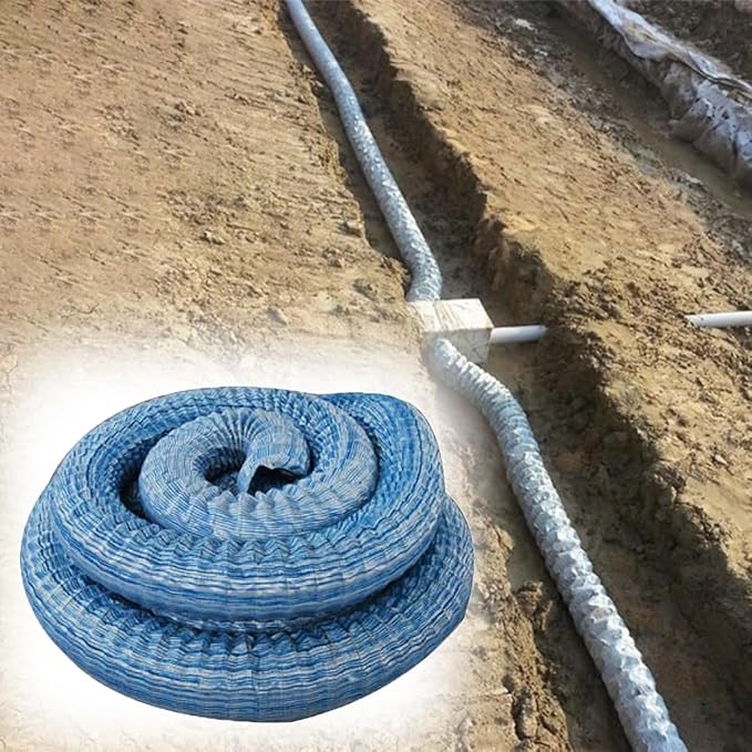 5cm/2in Diameter French Drain Pipe Perforated Drainage Pipes, Soft Infiltration Tubular Underground Drainage Systems for Outside Driveway/Sidewalk, Steel Wire Reinforced Permeable Tube(2600cm)