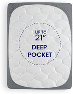 SLEEP ZONE Cooling Mattress Topper California King, Fit Up to 21 Inch, Soft Breathable Mattress Pad Cover, Luxury Quilted (Grey, California King)