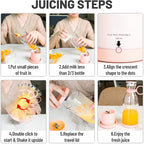 OTPEIR Portable Blender for Shakes and Smoothies with 11.83 Oz Travel Cup and Lid,Durable Stainless Steel Blades for Juice Blending Performance, Pink