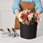 24-Pack 5 Gallon Thickened Non-Woven Grow Bags, Aeration Fabric Pots with Handles