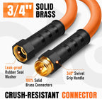 Garden Hose 25 ft x 5/8", NON-EXPANDING Flexible Water Hose, Kink Resistant Lightweight Hybrid Hose, Leakproof Yard Hose with Male to Female Fittings