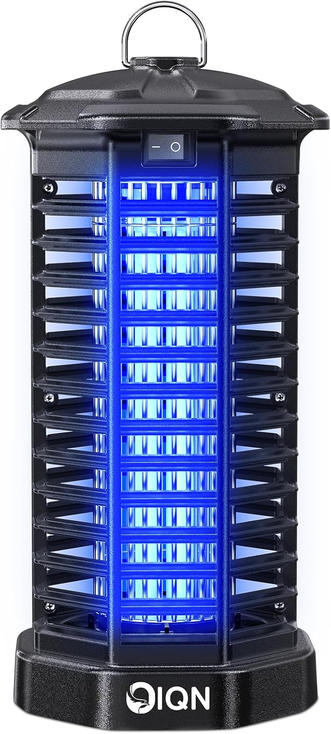Bug Zapper Outdoor, Plug in Electric Mosquito Fly Zapper w/ 15W Light & 4200V Grid & on/Off Switch, Mosquito Traps & Killer for Indoor, Kitchen, Patio, Backyard and More (Black)