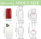 Modern Clear Glass Bud Vase Bulk Set: Glasseam 16Pcs Small Mini Flower Centerpieces Vases Handmade Decorative Cute Short Window Corner Home Decor for Wedding Reception Dining Table Single Rose