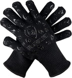 Grill Armor Oven Gloves 932°F Extreme Heat & Cut Resistant Oven Mitts with Fingers for BBQ, Cooking, Grilling, Baking – Accessory for Smoker, Cast Iron, Fire Pit, Camping, Fireplace and More
