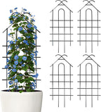 ARIFARO 40'' Metal Garden Trellis Indoor/Outdoor Sturdy Plant Trellis for Potted Plants,House Plants, Climbing Vines, Pack of 4, Black