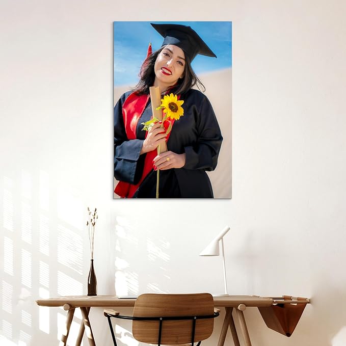 Custom Graduation Canvas Prints with Your Photos,Graduation Decorations, Personalized Graduation Canvas Wall Art Gifts Idea for Daughter, Son, Sibling or Friend (20" X 32")