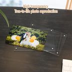 HELPLEX Picture Frames, 1 Pack 4x4 inch Acrylic Picture Frame Clear 4 x 4 Photo Frames Magnetic Picture Frames Ready for Tabletop Display, Effectively Protect Photos from Fading and Yellowing