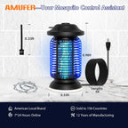 Bug Zapper Outdoor & Indoor, Upgraded 18W Exclusive Blue-Violet Light with 2W LED Lamp, 100% Increase in Mosquito Control Effect, Coverage of 1/2-1 Acre, Fly Zapper for Patio, Backyard, Home
