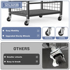 WALMANN Garden Tool Organizer with Wheels for Garage, Rakes/Shovels/Yard Tools Storage Stand for Garden, Shed, Indoor/Outdoor Long-Handled Tools Rolling Cart