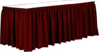 Ultimate Textile Pleat Polyester Fabric Table Skirt - Machine Washable Flame Resistant with Clips for Events, Weddings & Trade Shows, Cut & Sewn in Paterson, NJ - Cherry Red, 17' Shirred Pleat