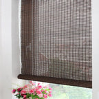 LETAU Cordless Wood Window Roller Shades, Bamboo Light Filtering Window Blinds for Indoor Home, Office, Kitchen, Pattern 8