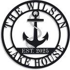Personalized Lake House Decor, Custom Nautical Wall Decor, Nautical Decor for Home, Outdoor Metal Lake House Signs