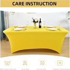 10-Pack 6ft Spandex Table Covers for Rectangle Standard Folding Tables - Wrinkle Resistant Stretch Tablecloths - Ultimate Fitted Table Protector for Parties, Banquet, Wedding