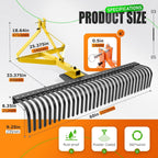 KUAFU 60In Landscape Rake, 3 Point Rake, 360 Rotation Compatible with Category 1, Cat1 Tractors Tow-Behind Garden Tool for Garden, Farm, Clearing Brush, Raking Arenas 2 Package Yellow