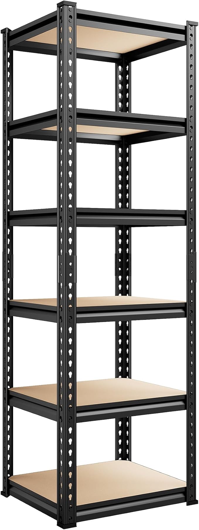 REIBII Storage Shelves 6 Tier Garage Shelving Heavy Duty Metal Shelving Loads 2250LBS Adjustable Metal Shelves for Warehouse Pantry Kitchen Closet 16" W x 16" D x 72" H