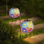 Solar Hanging Lantern Solar Outdoor Lanterns Mosaic Flower Outdoor Hanging Lights Outdoor Lights Waterproof Garden, Patio, Pathway & Yard Décor (Multi)