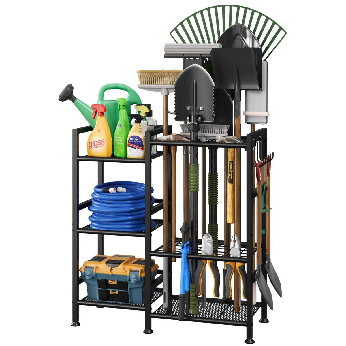 keomaisyto Garden Tool Organizer with Large Hooks, Garage Storage Rack