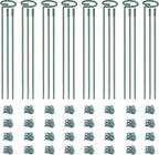 4.5mm Adjustable Length Plant Stake, Assembled (12 or 24 or 36 inch) Outdoor and Indoor Plant Support Poles for Flowers Marigolds Tomatoes Lilies Peonies Roses Daffodils Flower Clips (8 Sets, 32 Pcs)