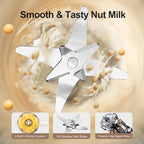 ZLWNYK 8 in 1 Nut Milk Blender, 34 oz homemade almond, oat, soy, coconut, plant-based milk, and non dairy beverages, with a 12 hour timer/self-cleaning/warming/hot water function