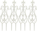 Sungmor Decorative Cast Iron Flower Bed Fence, 28" Tall Vintage Garden Edging Border, 4 Pack Heavy Duty Landscape Picket Fence Panels, Outdoor Plant Support Garden Stake, Victorian Yard Lawn Decor