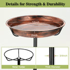 Gtongoko Metal Bird Bath for Outdoors, 34" Tall Bird Bath with 12" Removable Bowl, Heavy Duty 5-Prong Stable Base, Easy-to-Clean Heavy Duty Birdbath & Bird Feeder for Garden, Patio, Yard
