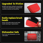 Grill Brush Bristle Free,(Only Replaceable Cleaning Head No Grill Brush)-Red