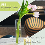 18pcs Glass Vase Cylinder Vases for Centerpieces Small Flower Glass Clear Vases Home Decor Centerpiece Table Flower Vase Decorations for Office Beautification＆Holiday 7.5 Inch Tall