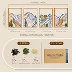 Glamativity 4 Pcs Colorful And Black Double-Sided Abstract Mountain Metal Wall Art , Mountain Line Art Décor, 3D Textured Minimalist Wall Decor, Rustic Nature Wall Décor for Living Room Bedroom Study (L Size 22.5x15.7'')