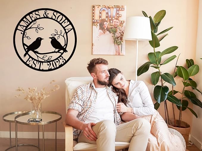 Personalized Anniversary Wedding Gifts for Couple | Wedding Gifts for Couples 2025 | Couples Gift for Her | Anniversary Wedding Date Sign