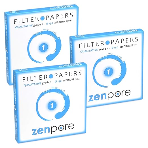 Filter Paper 15cm Lab Qualitative Filter Paper for Chemistry, Standard Qualitative Grade 1-Medium Flow 150mm(300 Discs)
