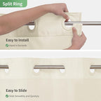 Extra Long No Hook Shower Curtain with Snap-in Fabric Liner Set,Cream Waffle Weave Shower Curtains for Bathroom,Hotel Luxury Decor Bathroom Curtain Set,Waterproof & Washable,71Wx86H