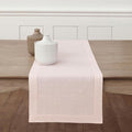Solino Home Linen Pink Table Runner 132 Inches Long - 100% Pure Linen Extra Long Table Runner 14 x 132 Inch for Halloween - Classic Hemstitch