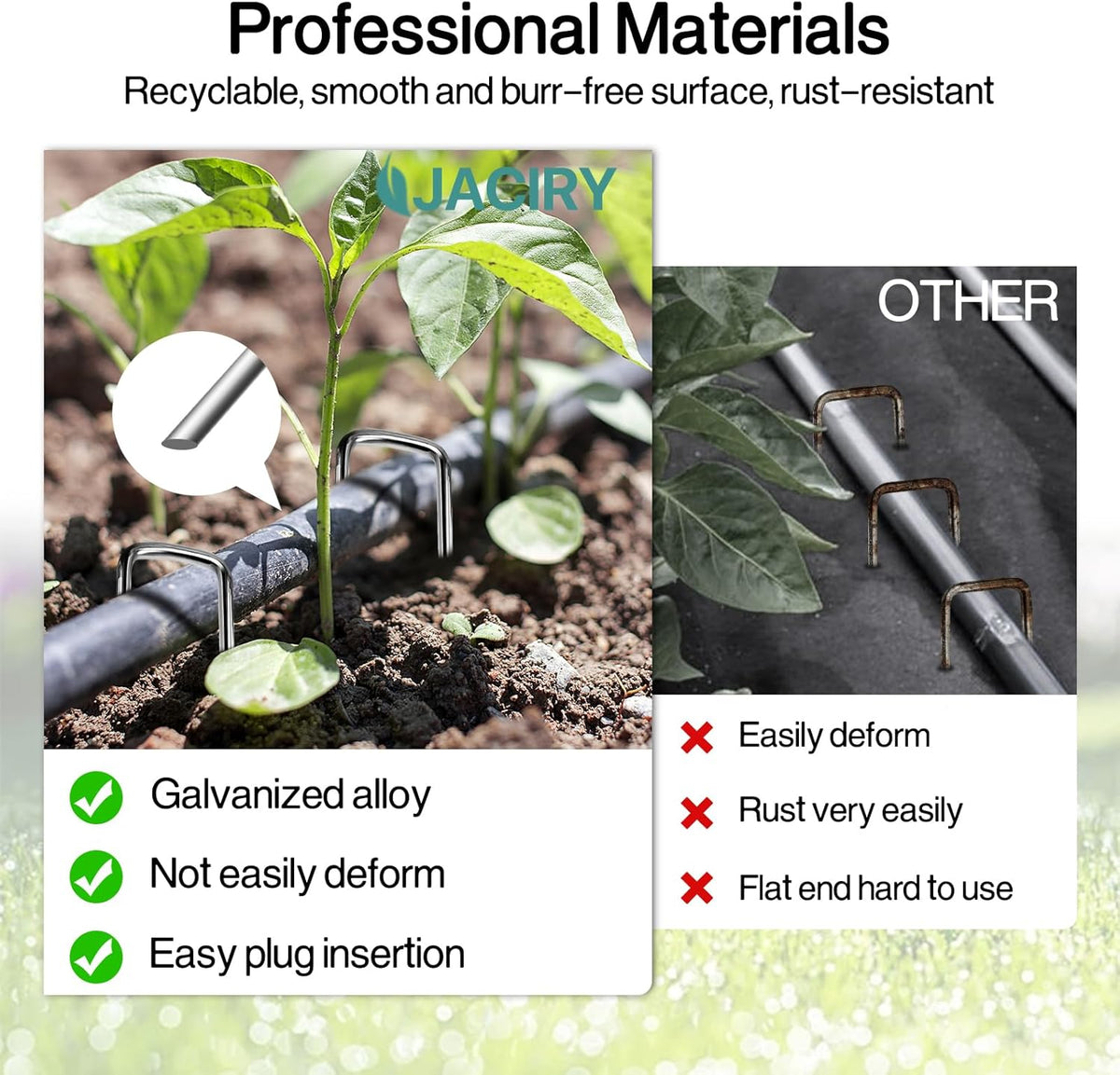 4 Inches Landscape Staples,Galvanized Garden Stakes Yard Stakes Garden Staples Prefect for Weed Barrier Fabric,11 Gauge Landscape pins for Tent,Balloons, Irrigation Tube. (5 Inch 80 Pack)