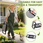 Garden Kneeler and Seat Heavy Duty 500lbs, Anti-Tip Gardening Stools with 10.5” Widen Kneeling Pad for Seniors Gardeners, 2 in 1 Garden Bench for Kneeling and Sitting
