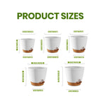 Utopia Home Self Watering Pots for Indoor Plants 6.8"/6.4"/5.9"/5.5"/4.9", Planters for Indoor Plants, Multi-Size Flowerpot, Set of 10 Plant Pots with Drainage & Reservoir (White)