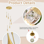 H86 Pendant Lights Kitchen Island 6-Lights Pendant Chandelier for Dining Room Hallway Stairwell,LED Dimmable 2700K-6000K