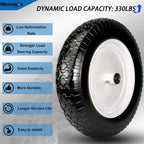 4.80/4.00-8 Tire, 14.5" Tire and Wheel Flat Free, 5/8" Bore Bearing with 3/4" Extra Bearings, 3" Centered Hub - Universal for 4.80-8 4.00-8 4.00-6 3.50/3.00-8 Wheelbarrow Tires