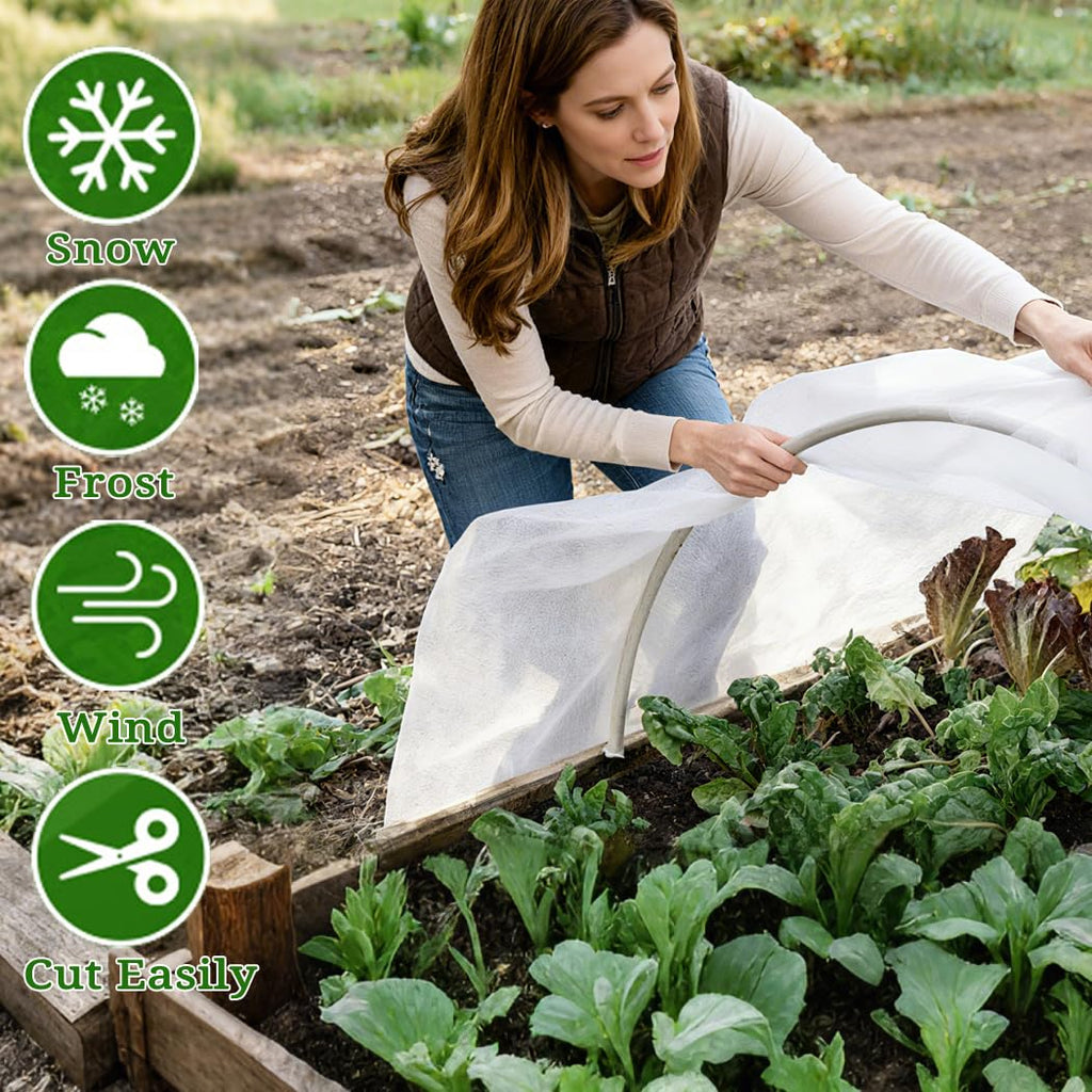 LHongL Plant Covers Freeze Protection with Ultra Fine Mesh Reusable Floating Row Cover for Plants Vegetables Flowers Fruits Frost Sun Protection 1.2oz/yd² (8x33ft)